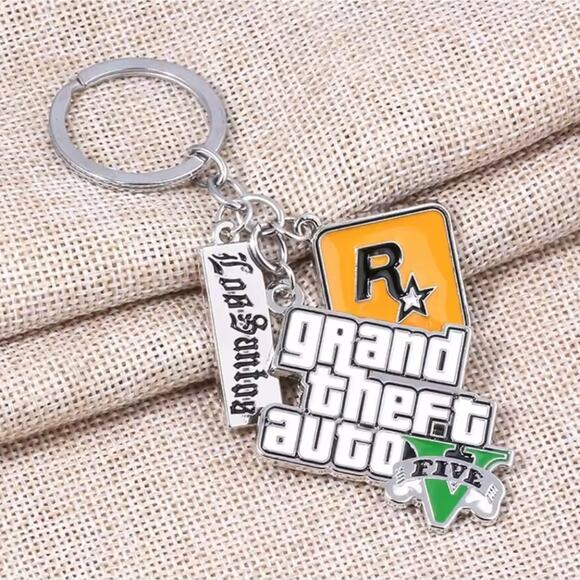 Gta V Keychain for sale | eBay Grand Theft Auto V Keychain GTA 5 Gamer Christmas Birthday Anniversary Gift NEW!